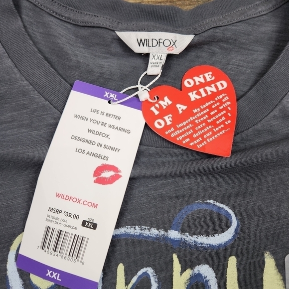 Nwt Wildfox Sunny Days Graphic Tee Size XXL - Picture 3 of 6